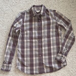 J. Crew Women's Purple Plaid Button-Down Shirt